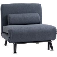 Zipcode Design Kendall Single 75cm Wide Linen Futon Chair Black 75cm H X 75cm W X 70cm D