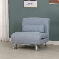 Zipcode Design Kendall Single 75cm Wide Linen Futon Chair Blue 75cm H X 75cm W X 70cm D