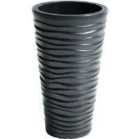 17 Stories Aarani Plastic Plant Pot Dark Grey 52cm H X 30cm W X 30cm D