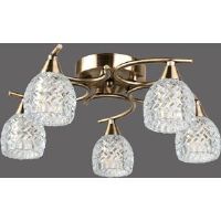 Latitude Run Trang 5-Light 40cm Antique Brass Semi Flush Mount Ceiling Light for Low ceilings Antique Brass 14cm H X 40cm W X 40cm D