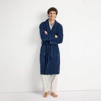 Lands' End Men's Turkish Terry Bath Robe in Navy | Size: XL