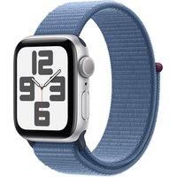 Apple Watch SE (2nd Gen, 2023) [GPS 40mm] Smartwatch with Silver Aluminum Case with Winter Blue Sport Loop One Size