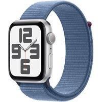 Apple Watch SE (2nd Gen, 2023) [GPS 44mm] Smartwatch with Silver Aluminum Case with Winter Blue Sport Loop One Size