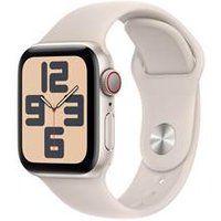 Apple Watch SE (2nd Gen, 2023) [GPS + Cellular 40mm] Smartwatch with Starlight Aluminum Case with Starlight Sport Band S/M