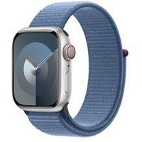 Apple Watch Series 9 [GPS + Cellular 41mm] Smartwatch with Silver Aluminum Case with Winter Blue Sport Loop One Size.Fitness Tracker, Blood Oxygen & ECG Apps, Always-On Retina Display, Water Resistant