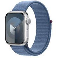 Apple Watch Series 9 [GPS 41mm] Smartwatch with Silver Aluminum Case with Winter Blue Sport Loop One Size. Fitness Tracker, Blood Oxygen & ECG Apps, Always-On Retina Display, Water Resistant