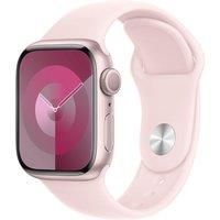 Apple Watch Series 9 [GPS 41mm] Smartwatch with Pink Aluminum Case with Light Pink Sport Band M/L. Fitness Tracker, Blood Oxygen & ECG Apps, Always-On Retina Display, Water Resistant