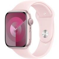 Apple Watch Series 9 [GPS 45mm] Smartwatch with Pink Aluminum Case with Light Pink Sport Band S/M. Fitness Tracker, Blood Oxygen & ECG Apps, Always-On Retina Display, Water Resistant
