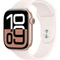 Apple Watch Series 10 GPS 46mm Rose Gold Aluminium Case with Light Blush Sport Band - S/M