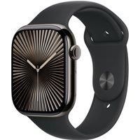 Apple Watch Series 10 GPS + Cellular 46 mm Smartwatch with Slate Titanium Case with Black Sport Band - M/L. Fitness Tracker, ECG App, Always-On Retina Display, Water Resistant