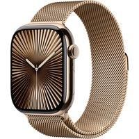 Apple Watch Series 10, 46mm, Gold Titanium Case, GPS + Cellular [2024] - Gold Milanese Loop, Gold Milanese Loop