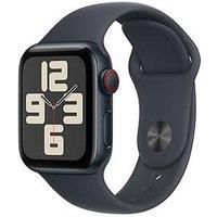 Apple Watch SE (2nd Gen) GPS + Cellular 40mm Smartwatch with Midnight Aluminium Case with Midnight Sport Band - M/L. Fitness and Sleep Trackers, Crash Detection, Heart Rate Monitor, Retina Display