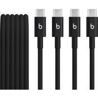 Beats USB-C to USB-C Woven Cable, 2 Pack, Fast Charging, Durable/Tangle-Free, Compatible Charger for Apple & Android Devices (1.5 m) – Bolt Black