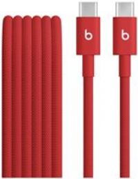 Beats USB-C to USB-C Woven Cable, Fast Charging, Durable/Tangle-Free, Compatible Charger for Apple & Android USB-C Devices (1.5 m) – Rapid Red