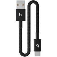 Beats USB-C to USB-C Woven Short Cable, Fast Charging, Durable/Tangle-Free, Compatible Charger for Apple & Android USB-C Devices (20 cm) – Bolt Black