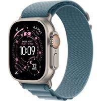 Apple Watch Ultra 3 GPS + Cellular 49mm Premium Running and Multisport Smartwatch with Rugged Natural Titanium Case with Light Blue Alpine Loop - Large. Advanced Health and Fitness Tracking