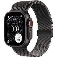 Apple Watch Ultra 3, 49mm, Black Titanium Case, GPS + Cellular [2025] - Black Titanium Milanese Loop - S, Black