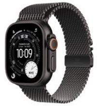 Apple Watch Ultra 3 GPS + Cellular 49mm Premium Running and Multisport Smartwatch with Rugged Black Titanium Case with Black Titanium Milanese Loop - Large. Advanced Health and Fitness Tracking