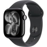 Apple Watch Series 11 GPS + Cellular 42mm Smartwatch with Jet Black Aluminium Case with Black Sport Band S/M. Sleep Score, Fitness Tracker, Health Monitoring, Always-On Display, Water Resistant