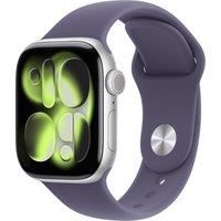 Apple Watch Series 11 GPS + Cellular 42mm Smartwatch with Silver Aluminium Case with Purple Fog Sport Band S/M. Sleep Score, Fitness Tracker, Health Monitoring, Always-On Display, Water Resistant