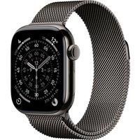 Apple Watch Series 11 GPS + Cellular 42mm Smartwatch with Slate Titanium Case with Slate Milanese Loop. Sleep Score, Fitness Tracker, Health Monitoring, Always-On Display, Water Resistant