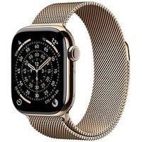 Apple Watch Series 11 GPS + Cellular 42mm Smartwatch with Gold Titanium Case with Gold Milanese Loop. Sleep Score, Fitness Tracker, Health Monitoring, Always-On Display, Water Resistant