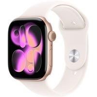 Apple Watch Series 11, 46mm, Rose Gold Aluminium Case, GPS + Cellular [2025] - Light Blush Sport Band - M/L, Pink