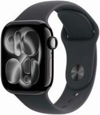 Apple Watch Series 11 GPS 42mm Smartwatch with Jet Black Aluminium Case with Black Sport Band S/M. Sleep Score, Fitness Tracker, Health Monitoring, Always-On Display, Water Resistant