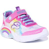 Skechers Girls Rainbow Racers Memory Foam Trainers