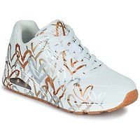 Skechers Women/'s UNO-Metallic Love Sneaker, White, 3 UK