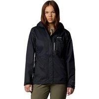 Columbia Women/'s Pouring Adventure Jacket, Waterproof Rain Jacket, Black, Size S
