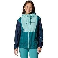 Columbia Women/'s Lily Basin 2 Jacket, Lightweight Windbreaker Jacket, Spray/Collegiate Navy/River Blue, XS