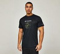 Columbia Men/'s Zero Rules Light Short Sleeve Graphic Crew, Technical Short Sleeve T-Shirt, Black/Ridge Line Life, XXL