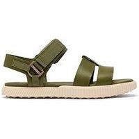 Sorel Women/'s Ona Ave Ankle Strap Flat Sandal, Utility Green,Bleached Ceramic, 7 UK