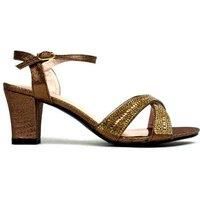 Womens Stylish Heel Ankle Strap Sandals - Black
