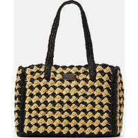 Kate Spade New York High Tide Striped Crochet Raffia Medium Tote Bag