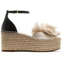 Kate Spade New York Flourish Canvas Espadrille Wedge Sandal - Black