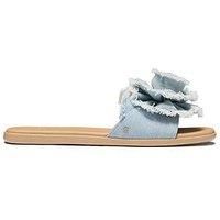 Kate Spade New York Women/'s Flourish Flat Sandle Sandal, Denim/Walnut Shell, 4 UK