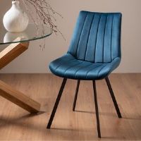 Fairmont Park Coralie Upholstered Dining Chair Blue 87cm H X 50cm W X 63cm D