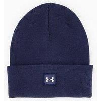 Under Armour Men/'s Halftime Cuff, Super-Soft Men/'s Beanie with Ribbed-Knit Design, Comfortable and Warm Beanie Hat for Cold Weather and Casual Wear,Midnight Navy / / White,OSFM