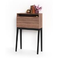 Ebern Designs Wilcox Desk Walnut/Black 117cm H X 75cm W X 71.5cm D