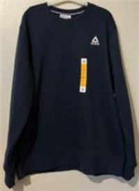 Reebok Mens Fleece Sweatshirt Long Sleeve Crew Embroidered Logo Large NEW Navy