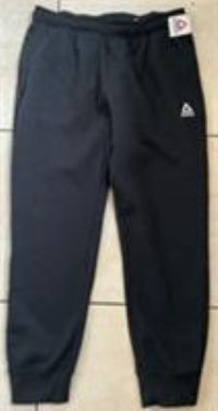 Reebok Mens Fleece Sweatpants Joggers Zip Pockets Embroidered Logo L NEW Black
