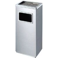 Symple Stuff Outdoor Ashtray With Waste Bin. Steel Grid For Cigarettes. Dimensions 30X24x61, Capacity 16 Litres. Black Finish Silver 16L