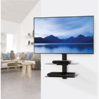 Symple Stuff All In One Tilt & Turn Tv Wall Mount For TVs Up To 47" With Av Shelving Black 70cm H X 43cm W