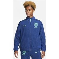 Brazil Men's French Terry Football Tracksuit Jacket - Blue