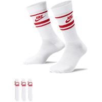NIKE Men/'s Nsw Everyday Essential Cr Socks, White/University Red/Universit, S UK