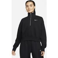 Nike Sportswear Phoenix Fleece Women's 1/4-Zip Cropped Sweatshirt - Black - Cotton/Polyester