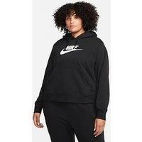 Nike Nsw Curve Club Fleece Gx Overhead Hoody - Black/White