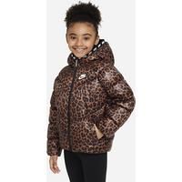 Nike Younger Kids' Printed Hooded Puffer Jacket - Brown